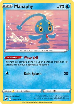 Manaphy 041/172 - SWSH09 Brilliant Stars Reverse Holofoil - Rare