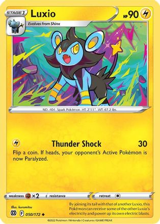 Luxio 050/172 - SWSH09 Brilliant Stars Reverse Holofoil - Uncommon