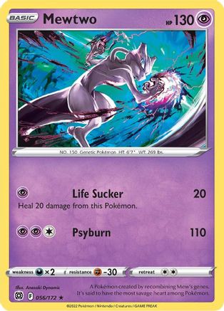 Mewtwo (56/172) - SWSH09 Brilliant Stars Reverse Holofoil - Rare