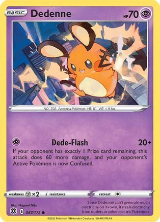 Dedenne 067/172 - SWSH09 Brilliant Stars Reverse Holofoil - Common