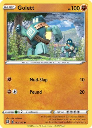 Golett 082/172 - SWSH09 Brilliant Stars Reverse Holofoil - Common