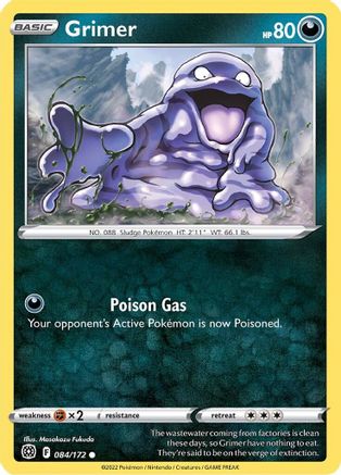 Grimer (84/172) - SWSH09 Brilliant Stars Reverse Holofoil - Common