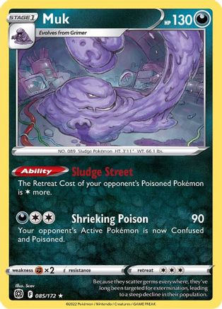 Muk 085/172 - SWSH09 Brilliant Stars Normal - Rare