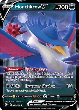 Honchkrow V 088/172 - SWSH09 Brilliant Stars Holofoil - Ultra Rare