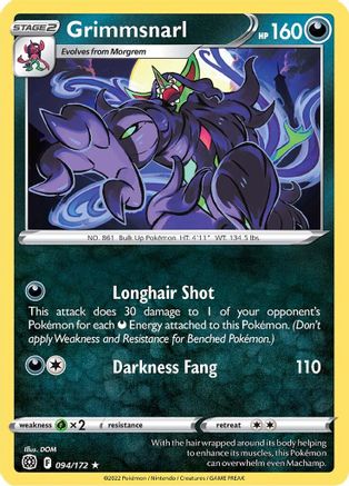 Grimmsnarl 094/172 - SWSH09 Brilliant Stars Normal - Rare
