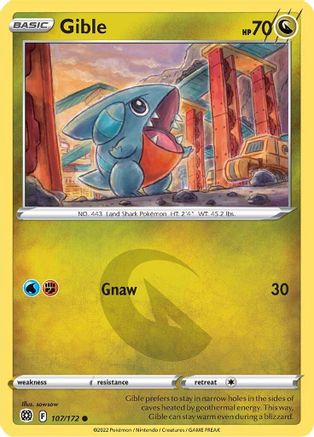 Gible 107/172 - SWSH09 Brilliant Stars Reverse Holofoil - Common