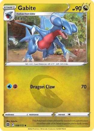 Gabite 108/172 - SWSH09 Brilliant Stars Reverse Holofoil - Uncommon