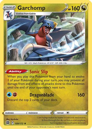 Garchomp 109/172 - SWSH09 Brilliant Stars Reverse Holofoil - Holo Rare