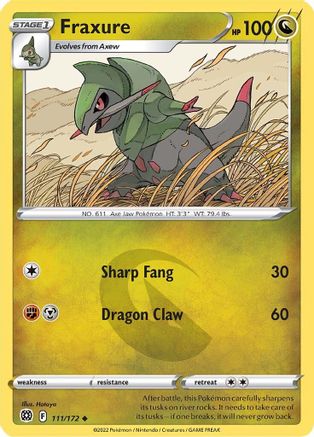Fraxure 111/172 - SWSH09 Brilliant Stars Reverse Holofoil - Uncommon