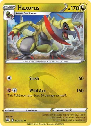 Haxorus 112/172 - SWSH09 Brilliant Stars Reverse Holofoil - Rare