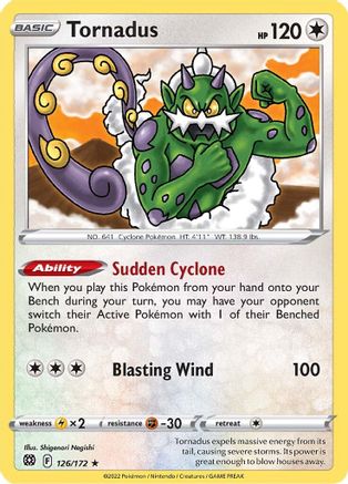 Tornadus 126/172 - SWSH09 Brilliant Stars Reverse Holofoil - Rare