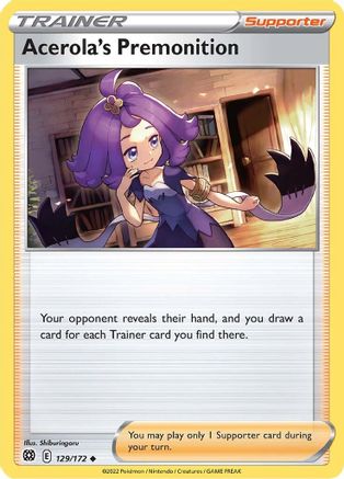 Acerola's Premonition 129/172 - SWSH09 Brilliant Stars Normal - Uncommon