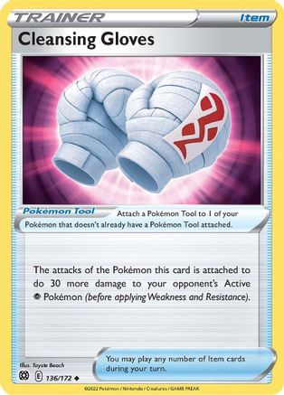 Cleansing Gloves 136/172 - SWSH09 Brilliant Stars Reverse Holofoil - Uncommon
