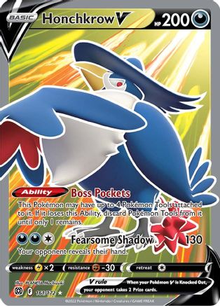 Honchkrow V (Full Art) 161/172 - SWSH09 Brilliant Stars Holofoil - Ultra Rare