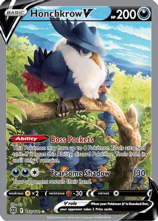 Honchkrow V (Alternate Full Art) 162/172 - SWSH09 Brilliant Stars Holofoil - Ultra Rare