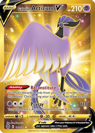 Galarian Articuno V (Secret) 181/172 - SWSH09 Brilliant Stars Holofoil - Secret Rare