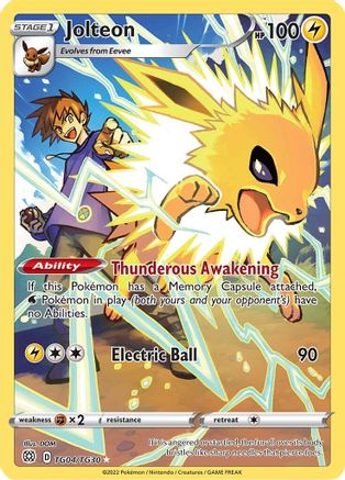 Jolteon TG04/TG30 - SWSH09 Brilliant Stars Trainer Gallery Holofoil - Ultra Rare