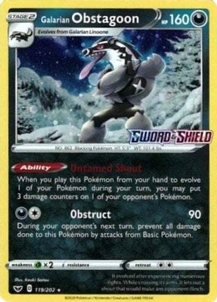 Galarian Obstagoon - 119/202 (Cosmos Holo) 119 - Miscellaneous Cards & Products Holofoil