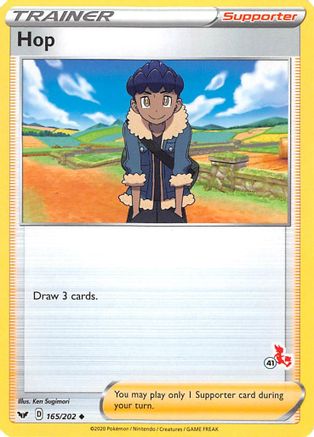 Hop - 165/202 (#41 Cinderace Stamped)  - Battle Academy 2022 Normal