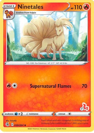 Ninetales - 030/264 (#7 Cinderace Stamped)  - Battle Academy 2022 Normal