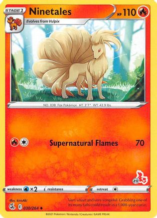 Ninetales - 030/264 (#23 Cinderace Stamped)  - Battle Academy 2022 Normal