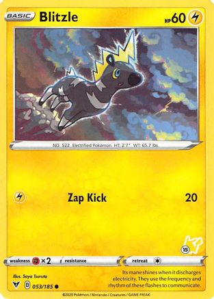 Blitzle - 053/185 (#15 Pikachu Stamped)  - Battle Academy 2022 Normal - Promo