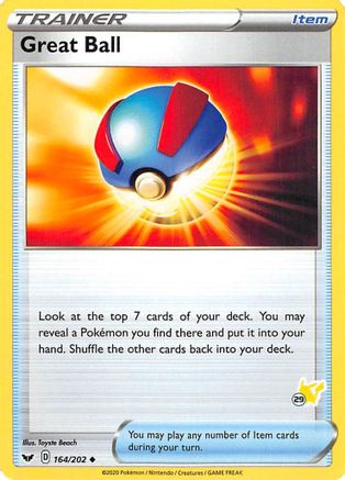 Great Ball - 164/202 (#29 Pikachu Stamped)  - Battle Academy 2022 Normal
