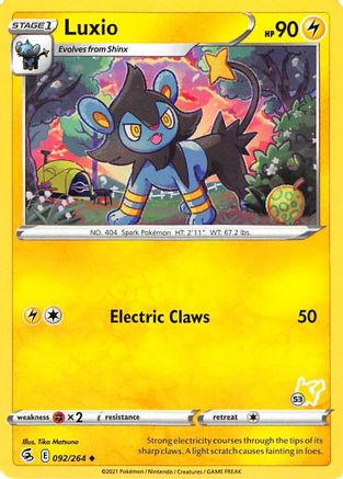 Luxio - 092/264 (#53 Pikachu Stamped)  - Battle Academy 2022 Normal