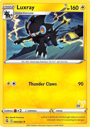 Luxray - 093/264 (#28 Pikachu Stamped)  - Battle Academy 2022 Normal