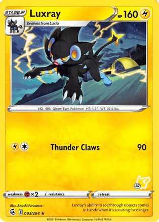 Luxray - 096/264 (#47 Pikachu Stamped) - 093/264 - Battle Academy 2022 Normal