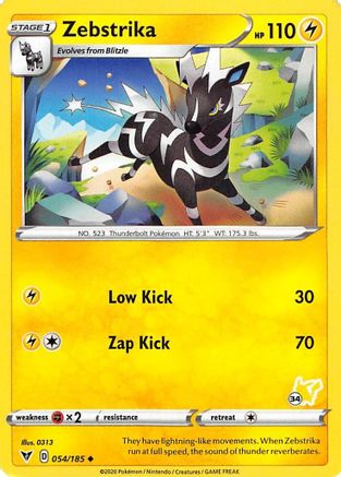 Zebstrika - 054/185 (#34 Pikachu Stamped) 54 - Battle Academy 2022