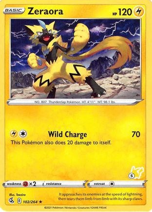 Zeraora - 102/264 (#5 Pikachu Stamped)  - Battle Academy 2022 Normal