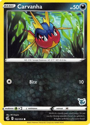 Carvanha - 162/264 (Eevee Stamped)  - Battle Academy 2022 Normal - Promo