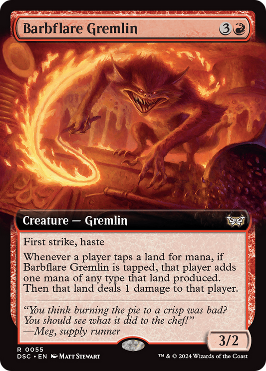 Barbflare Gremlin (DSC-055) - Duskmourn: House of Horror Commander: (Extended Art) Foil