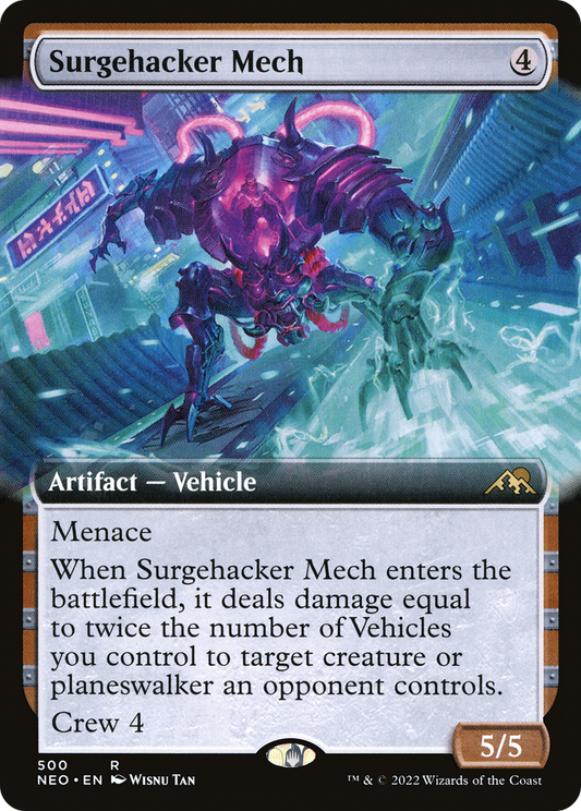 Surgehacker Mech (NEO-500) - Kamigawa: Neon Dynasty: (Extended Art)