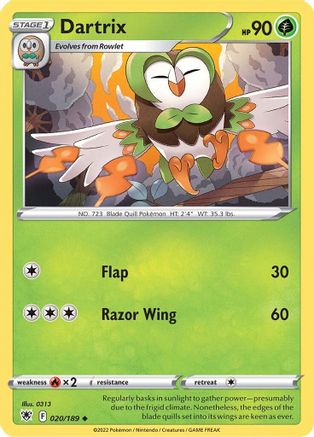 Dartrix 020/189 - SWSH10 Astral Radiance Reverse Holofoil - Uncommon