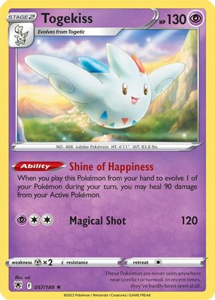 Togekiss 057/189 - SWSH10 Astral Radiance Holofoil - Holo Rare