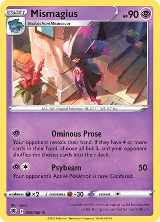 Mismagius (59/189) - SWSH10 Astral Radiance  - Rare