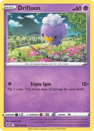 Drifloon 063/189 - SWSH10 Astral Radiance Reverse Holofoil - Common