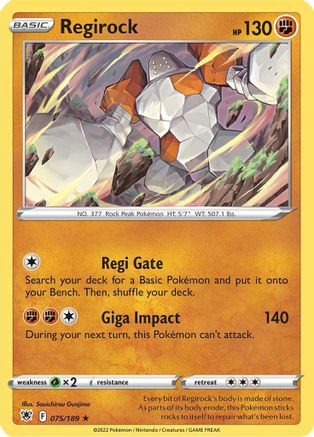 Regirock 75/189 - Astral Radiance Reverse Holofoil