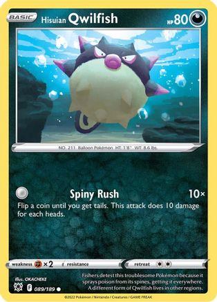 Hisuian Qwilfish (89) 089/189 - SWSH10 Astral Radiance Reverse Holofoil - Common