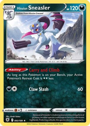 Hisuian Sneasler 093/189 - SWSH10 Astral Radiance Holofoil - Holo Rare