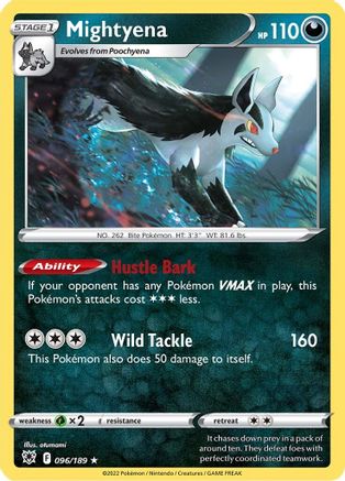 Mightyena 096/189 - SWSH10 Astral Radiance Reverse Holofoil - Rare