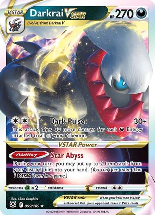 Darkrai VSTAR 099/189 - SWSH10 Astral Radiance Holofoil - Ultra Rare