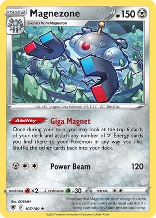 Magnezone 107/189 - SWSH10 Astral Radiance Reverse Holofoil - Holo Rare