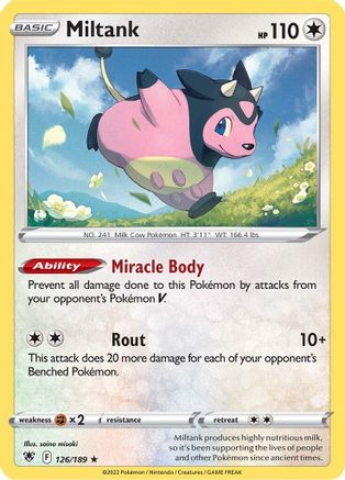 Miltank 126/189 - SWSH10 Astral Radiance Reverse Holofoil - Holo Rare