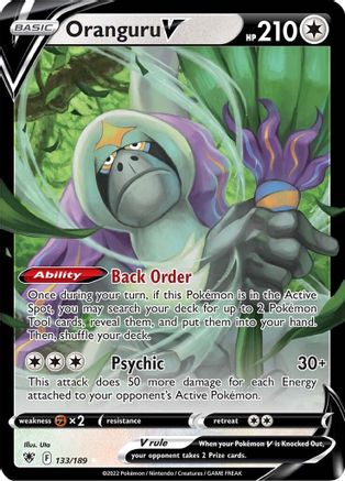 Oranguru V 133/189 - SWSH10 Astral Radiance Holofoil - Ultra Rare