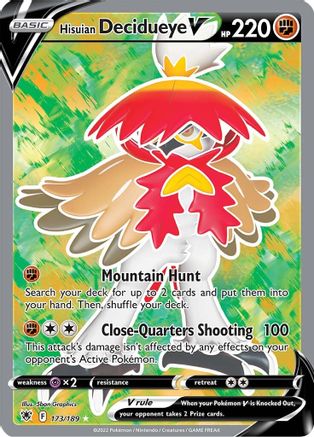 Hisuian Decidueye V (Full Art) 173/189 - SWSH10 Astral Radiance Holofoil - Ultra Rare