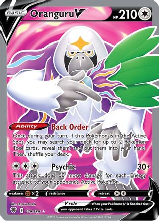 Oranguru V (Full Art) 179/189 - SWSH10 Astral Radiance Holofoil - Ultra Rare