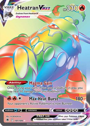 Heatran VMAX (Secret) 191/189 - SWSH10 Astral Radiance Holofoil - Secret Rare